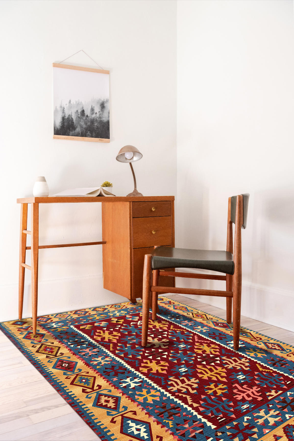 İlyaki Home Caleb Krem 0.5 mm Pamuk Antibakteriyel Yıkanabilir İnce Kaymaz Pamuk Taban Dikdörtgen Makine Dokuma Salon Halısı 100x300 cm