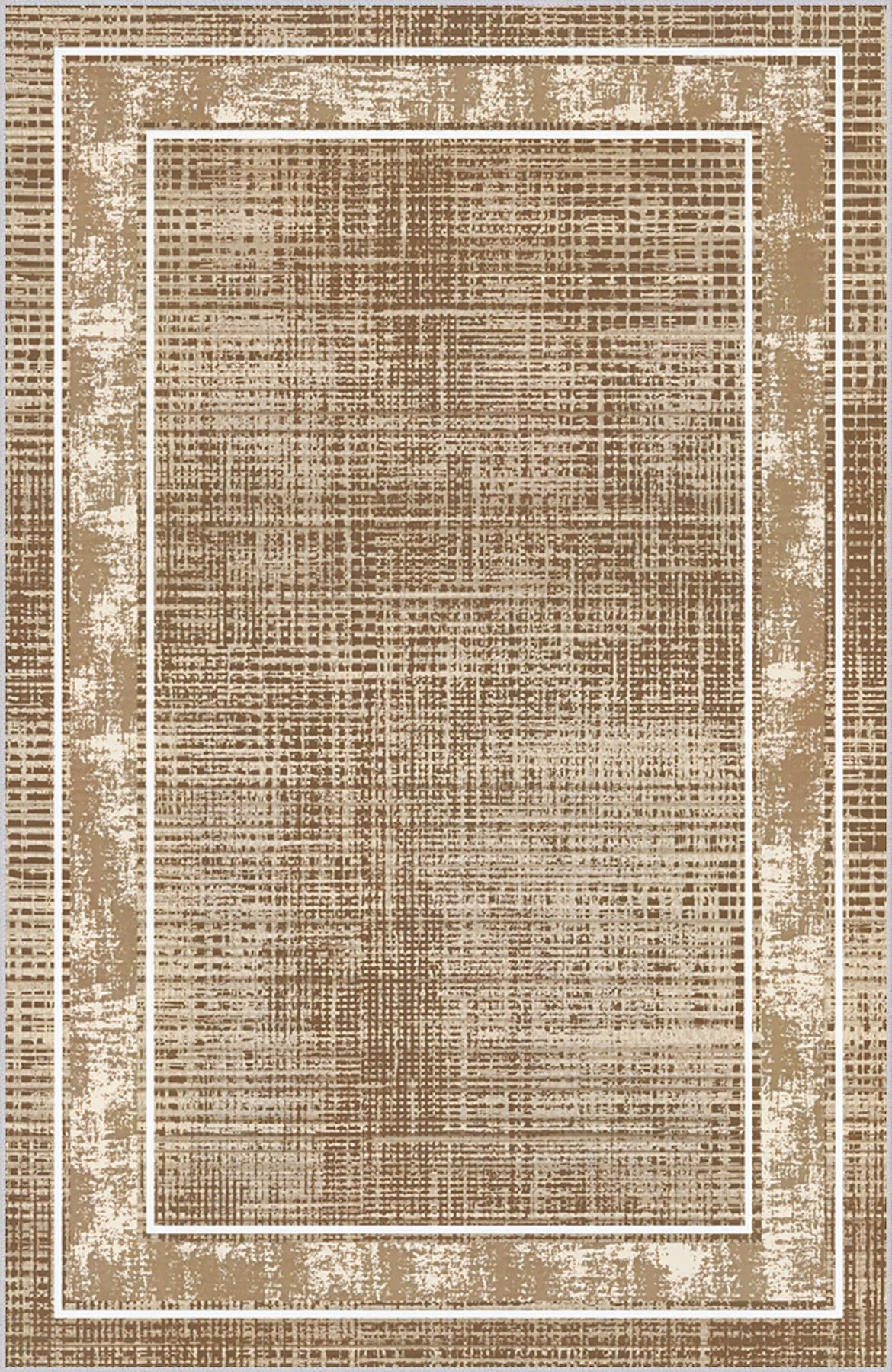 Rovigo Home RVG0742 Kahverengi 8 mm Polyester Antibakteriyel-Leke Tutmaz-Toz Tutmaz Yıkanabilir İnce Kaymaz Dot Taban Dikdörtgen Makine Dokuma Salon Halısı 200x290 cm