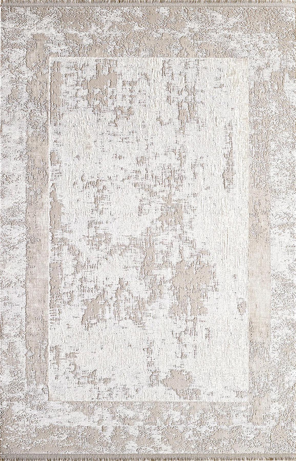 Pierre Cardin Monet MT39D Bej 6 mm Viskon Yumuşak Yıkanabilir İnce Kaymaz Dikdörtgen Makine Dokuma Salon Halısı 180x300 cm