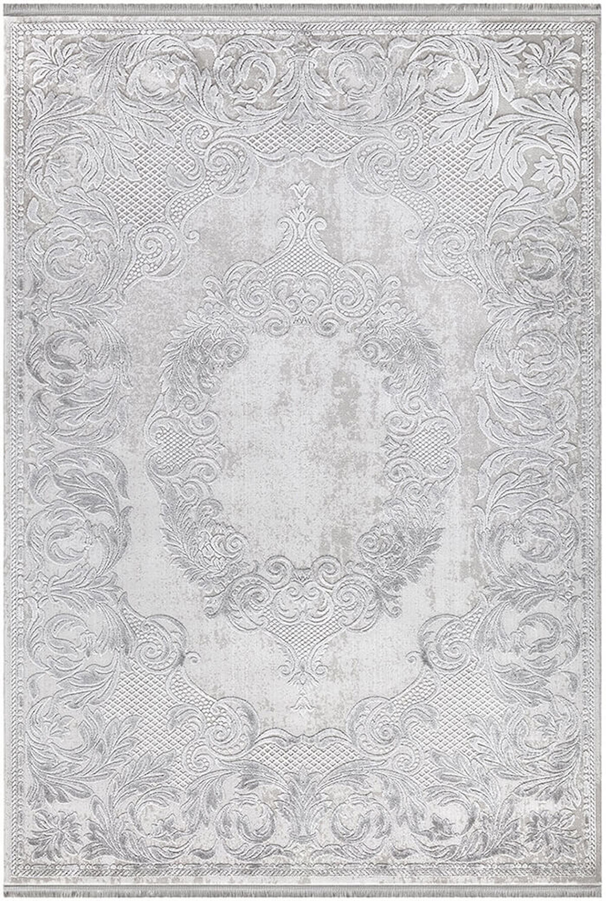 İpek Home Sardes 6201A Gri 10 mm Akrilik Yıkanabilir Orta Kaymaz Pamuk Taban Yuvarlak Makine Dokuma Antre-Çocuk Odası-Salon-Yatak Odası Halısı 80x150 cm