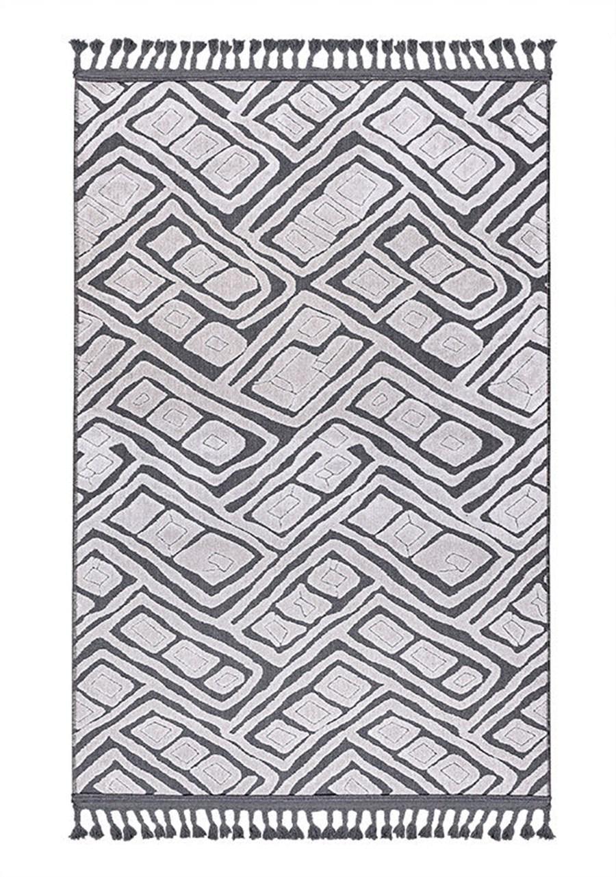 Kreasyon Halı Rönesans 9202 Gri 3 mm Akrilik Yıkanabilir İnce Kaymaz Dikdörtgen Makine Dokuma Salon Halısı 170x230 cm