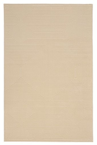 Alpina Home Dolce Bej 7 mm Polyester Yıkanabilir İnce Kaymaz Jüt Taban Dikdörtgen Makine Dokuma Salon Halısı 75x150 cm
