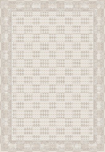 Elexsus Ascension 3353 Krem 8 mm Viskon Silinebilir Yıkanabilir Orta Kaymaz Dikdörtgen Makine Dokuma Oturma Odası-Salon Halısı 100x150 cm