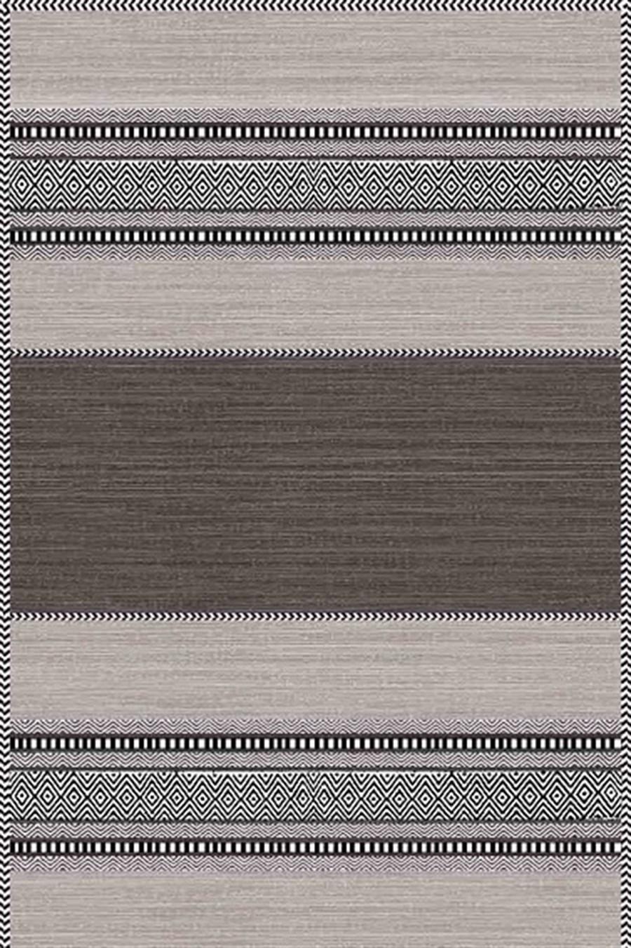 Kreasyon Halı Pandora 2742 Vizon 5 mm Polyester Yıkanabilir Kalın Kaymaz Pamuk Taban Dikdörtgen Makine Dokuma Salon Halısı 160x230 cm