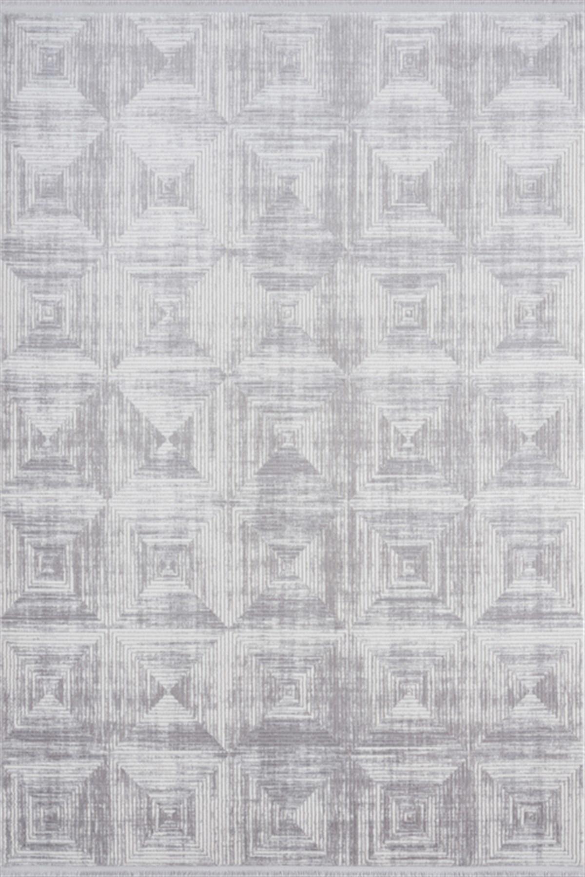 Seyran Halı Roma 422 Gri 12 mm Akrilik Silinebilir Yıkanabilir Orta Dikdörtgen Makine Dokuma Salon Halısı 120x180 cm