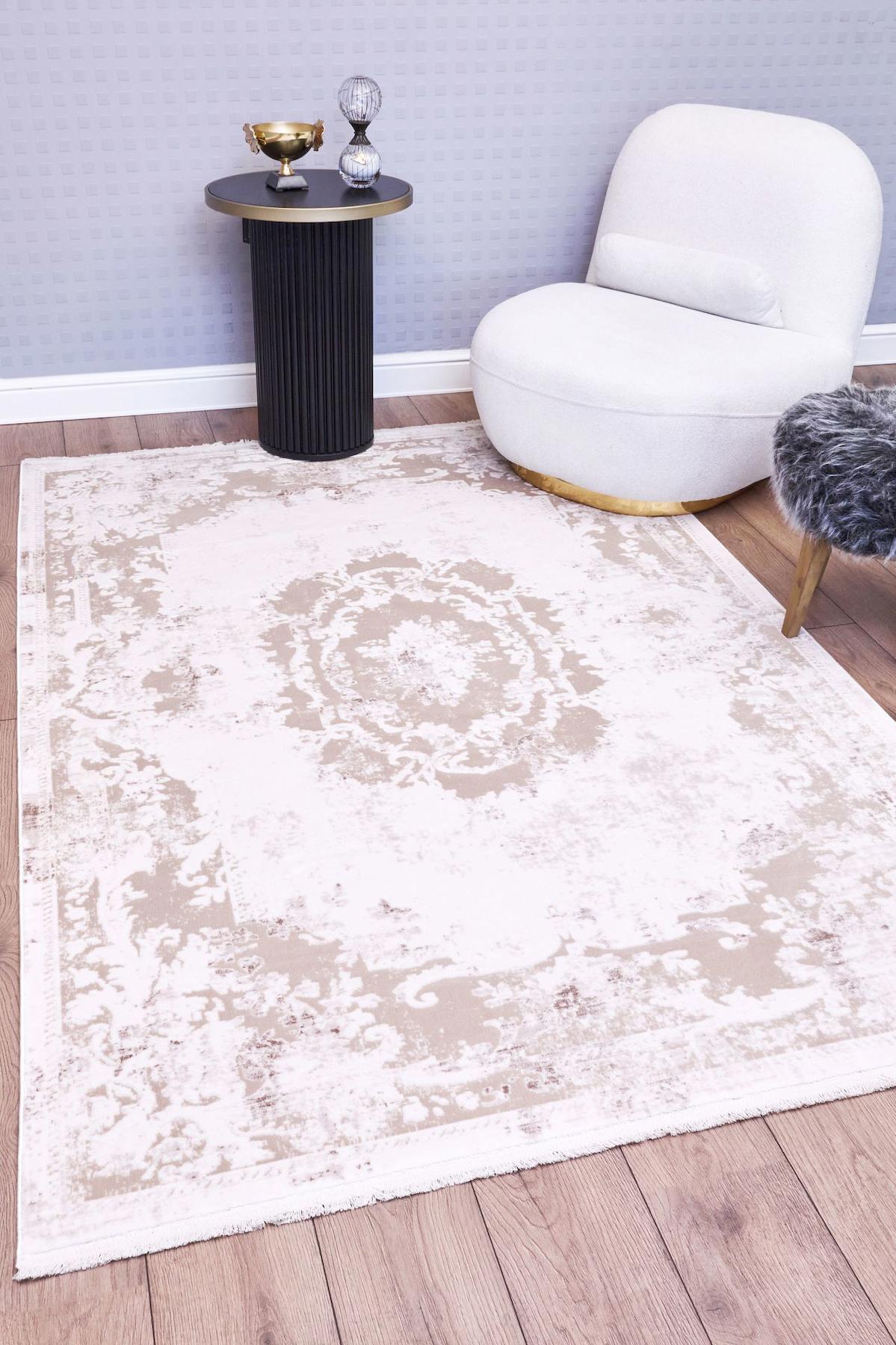 Apex Serenity 7851 Çok Renkli Pamuk Yıkanabilir İnce Kaymaz Jüt Taban Dikdörtgen Makine Dokuma Salon Halısı 100x150 cm