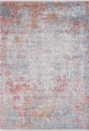Elexsus Olimpos 1943 Krem 8 mm Viskon Silinebilir Yıkanabilir Orta Kaymaz Dikdörtgen Makine Dokuma Oturma Odası-Salon Halısı 80x300 cm
