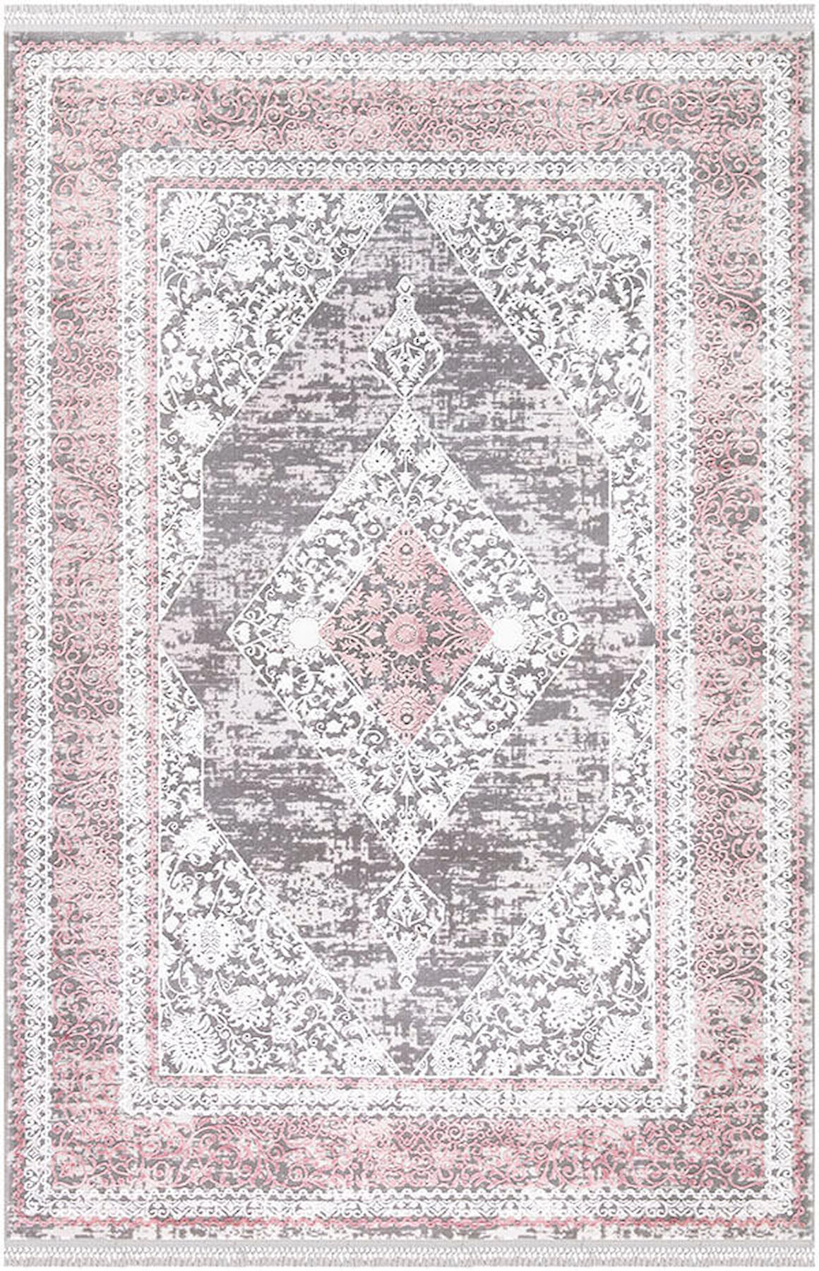 İpek Home Blossom 13505 Çok Renkli 10 mm Bambu Toz Tutmaz Yıkanabilir Orta Kaymaz Pamuk Taban Dikdörtgen Makine Dokuma Antre-Çocuk Odası-Salon-Yatak Odası Halısı 100x300 cm