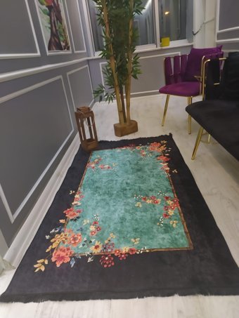 Doruklar Home Collection Çok Renkli 0.7 mm Mikropolyester Yıkanabilir Orta Kaymaz Deri Taban Dikdörtgen Makine Dokuma Antre Halısı 120x180 cm