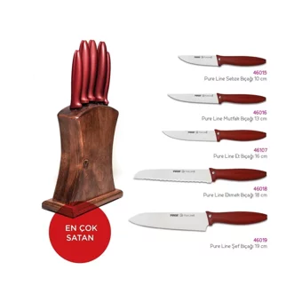 Pirge Pure Line Bloklu Bıçak Seti 5'li - 46031