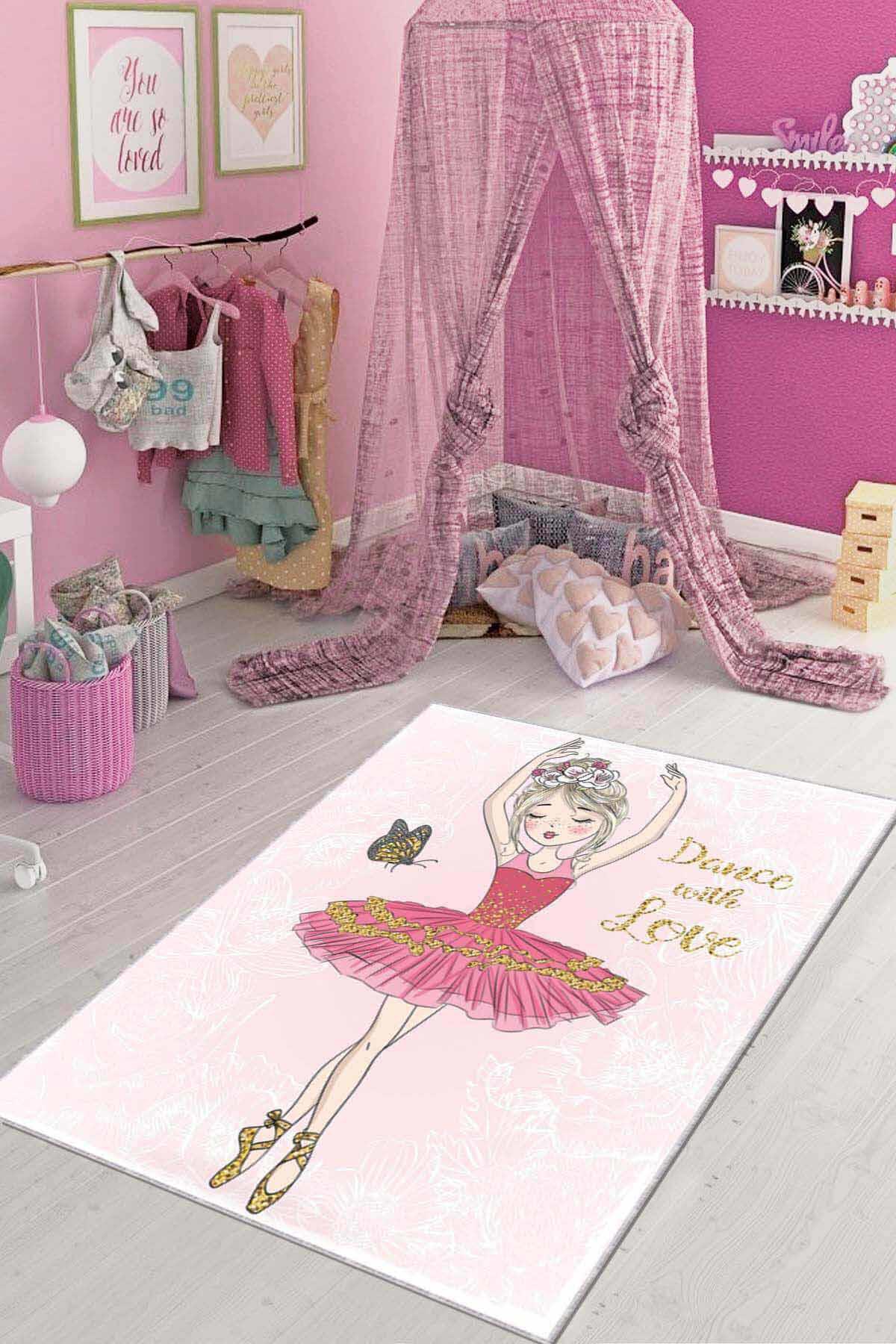 Viva Home AR043 Çok Renkli 7 mm Mikropolyester Antibakteriyel Yıkanabilir İnce Kaymaz Lateks Taban Figürlü Dikdörtgen Makine Dokuma Çocuk Odası Halısı 80x500 cm