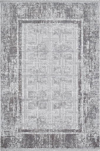 Royal Halı Nova NQ01C Füme - Gri 8 mm Akrilik Toz Tutmaz Yıkanabilir Kalın Kaymaz Lateks Taban Dikdörtgen Makine Dokuma Salon Halısı 140x140 cm
