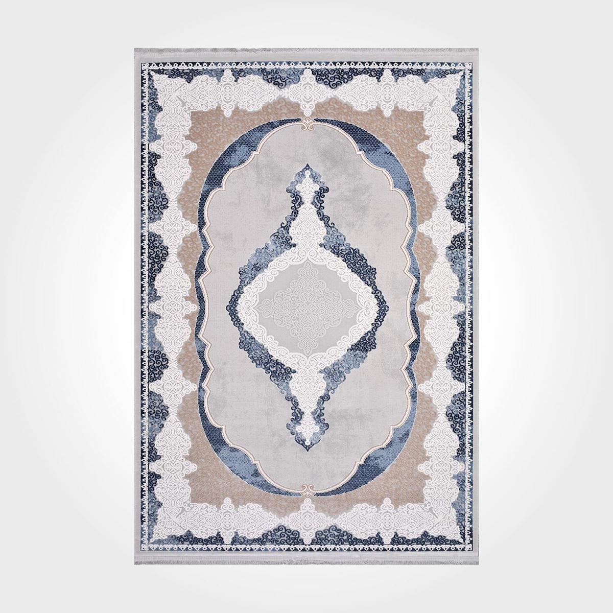 Crea Halı Cosmos 7613A Krem 11 mm Akrilik Toz Tutmaz Yıkanabilir Orta Dikdörtgen Makine Dokuma Salon Halısı 160x220 cm