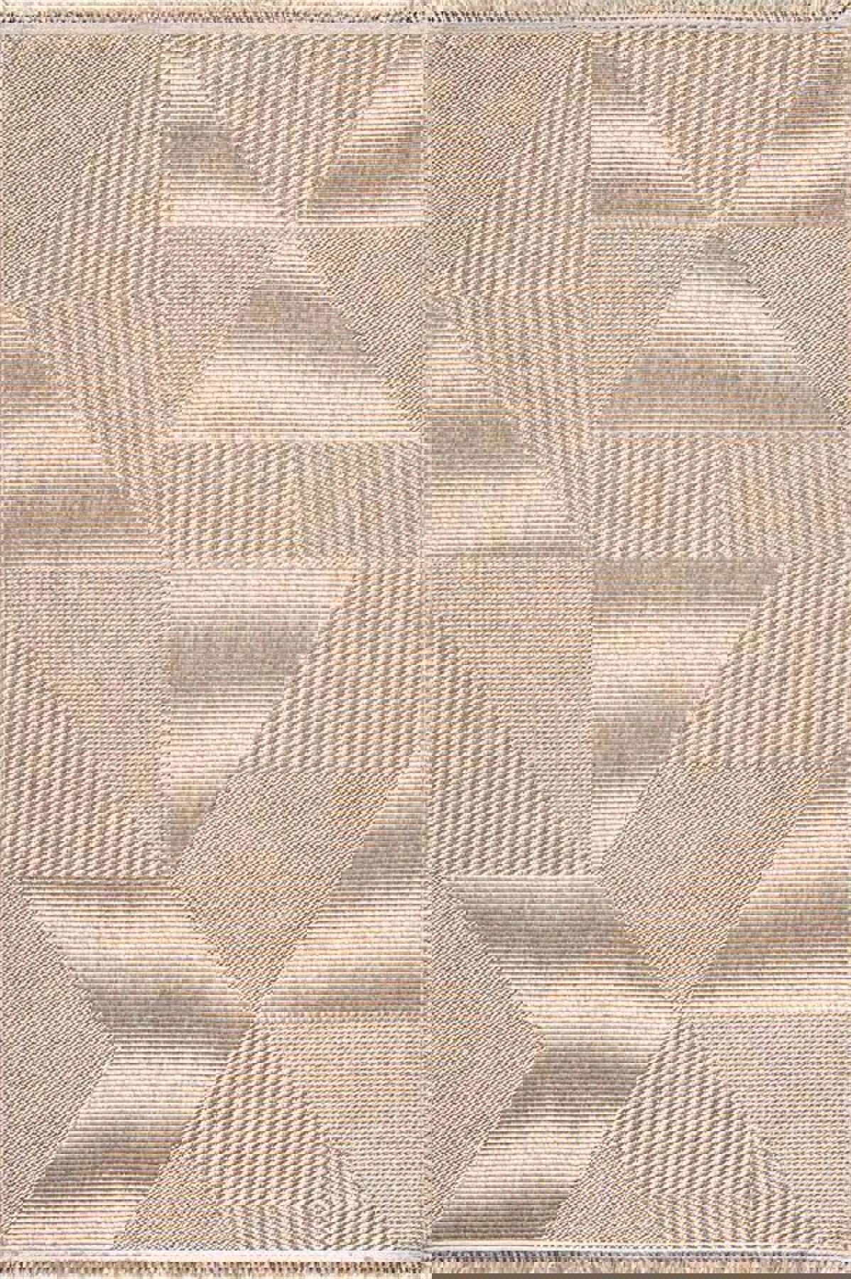 Enti Halı Vega 1455 Vizon 7 mm Polyester Yıkanabilir Orta Dikdörtgen Makine Dokuma Salon Halısı 160x230 cm