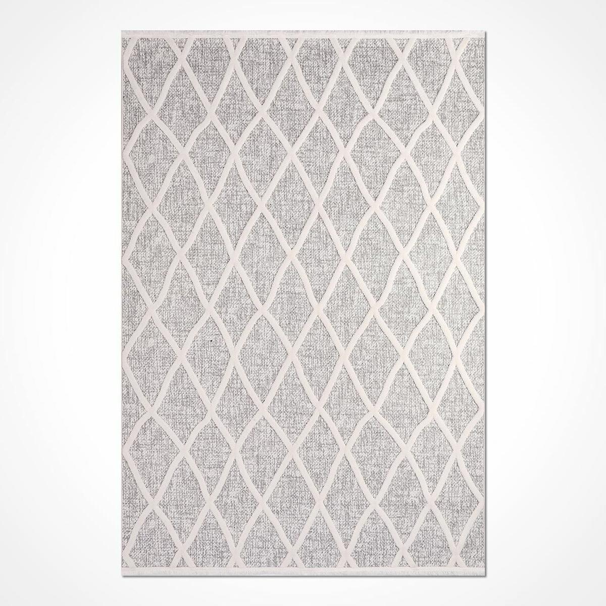 Crea Halı Almira 11405 Krem 8 mm Polyester Toz Tutmaz Yıkanabilir Orta Dikdörtgen Makine Dokuma Salon Halısı 120 cm