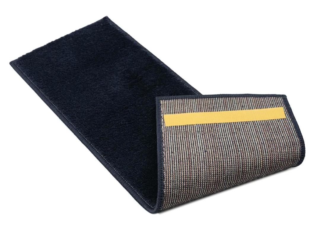 Glary Home GH13A-N-GRY10 Lacivert 3 mm Polipropilen Yıkanabilir İnce Kaymaz Lateks Taban Geometrik Dikdörtgen Makine Dokuma Merdiven Halısı 80x300 cm