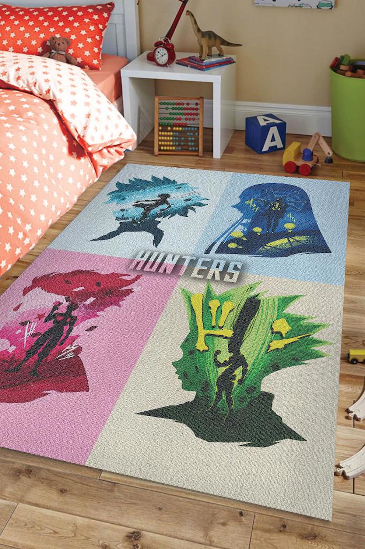 Homshtag Anime Krem 4 mm Pamuk Antistatik Yıkanabilir İnce Kaymaz Dikdörtgen Makine Dokuma Genç Odası Halısı 160x230 cm