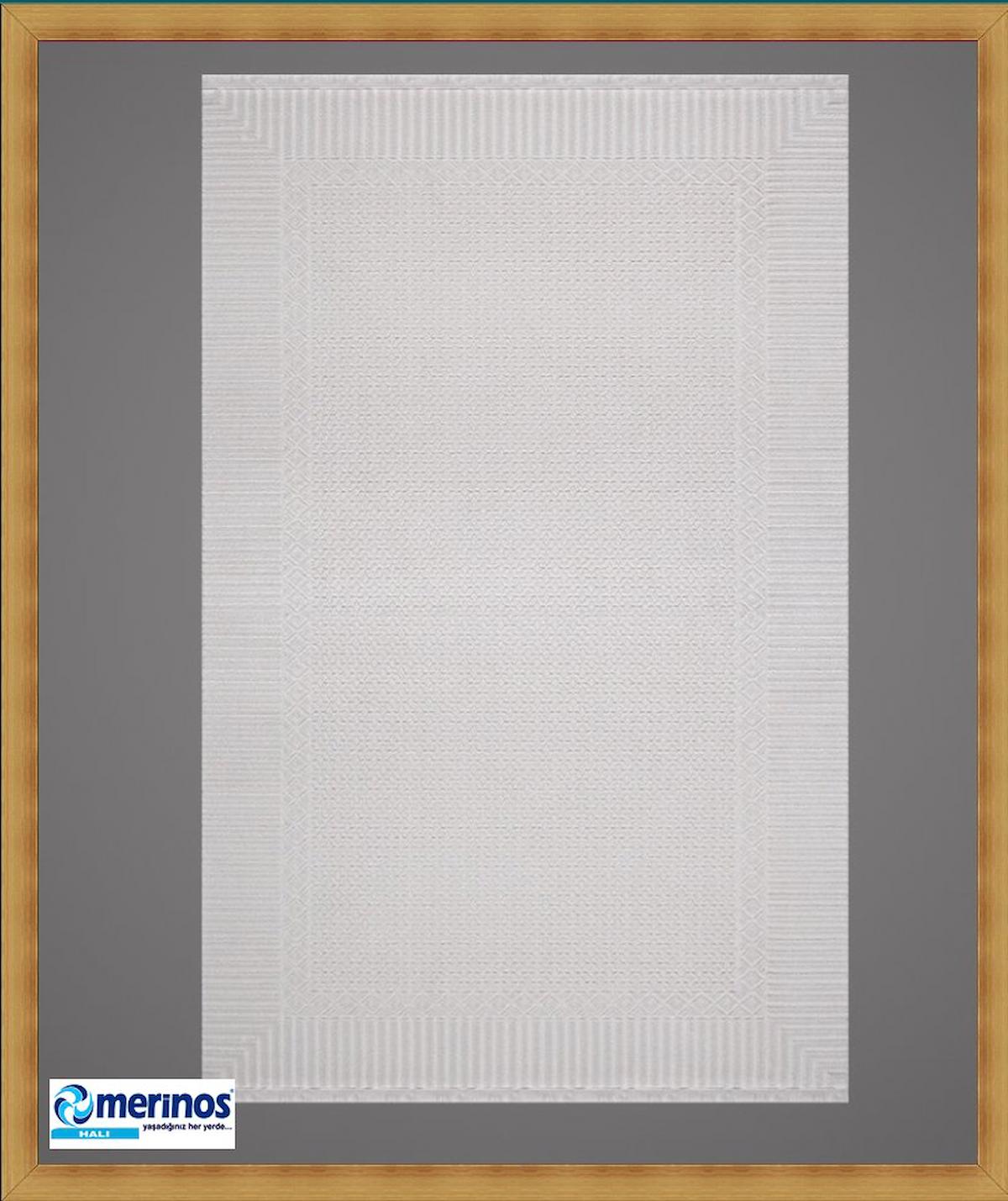 Merinos Diyez Krem 9 mm Akrilik Toz tutmaz Yıkanabilir İnce Kaymaz Dikdörtgen Makine Dokuma Salon Halısı 80x200 cm