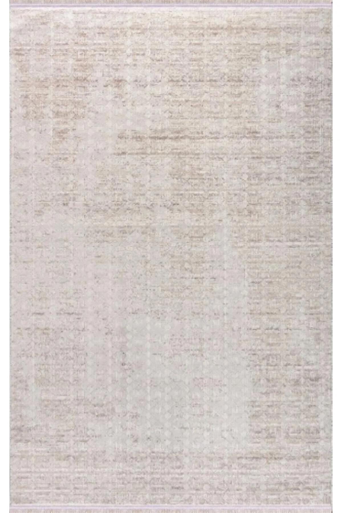 Merinos  Country 36189 Krem 9 mm Akrilik Toz tutmaz Yıkanabilir İnce Kaymaz Dikdörtgen Makine Dokuma Salon Halısı 100x300 cm