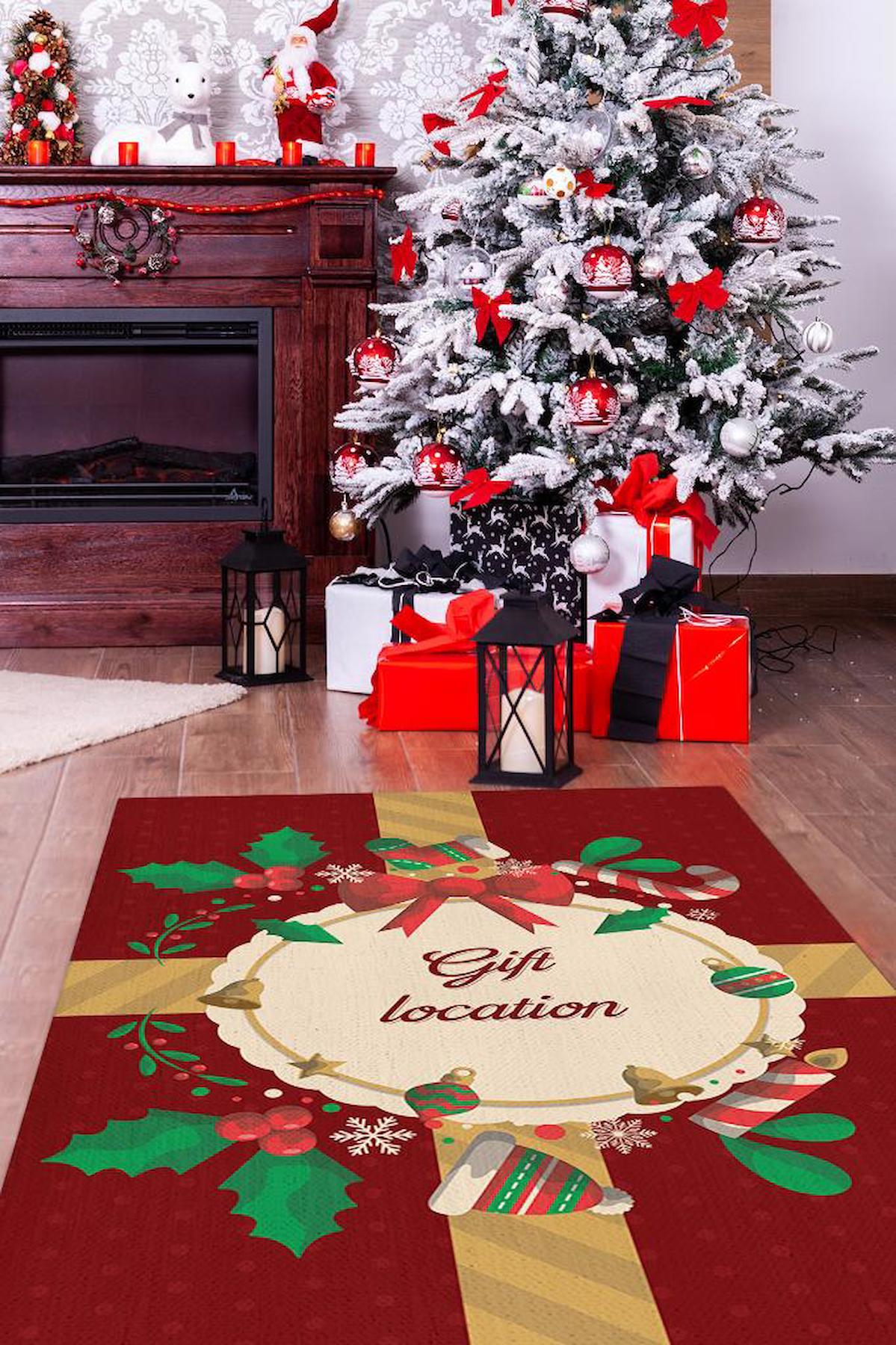 Homshtag Hediye Noktası Çok Renkli 4 mm Pamuk Antistatik Yıkanabilir İnce Kaymaz Dikdörtgen Makine Dokuma Salon Halısı 160x230 cm
