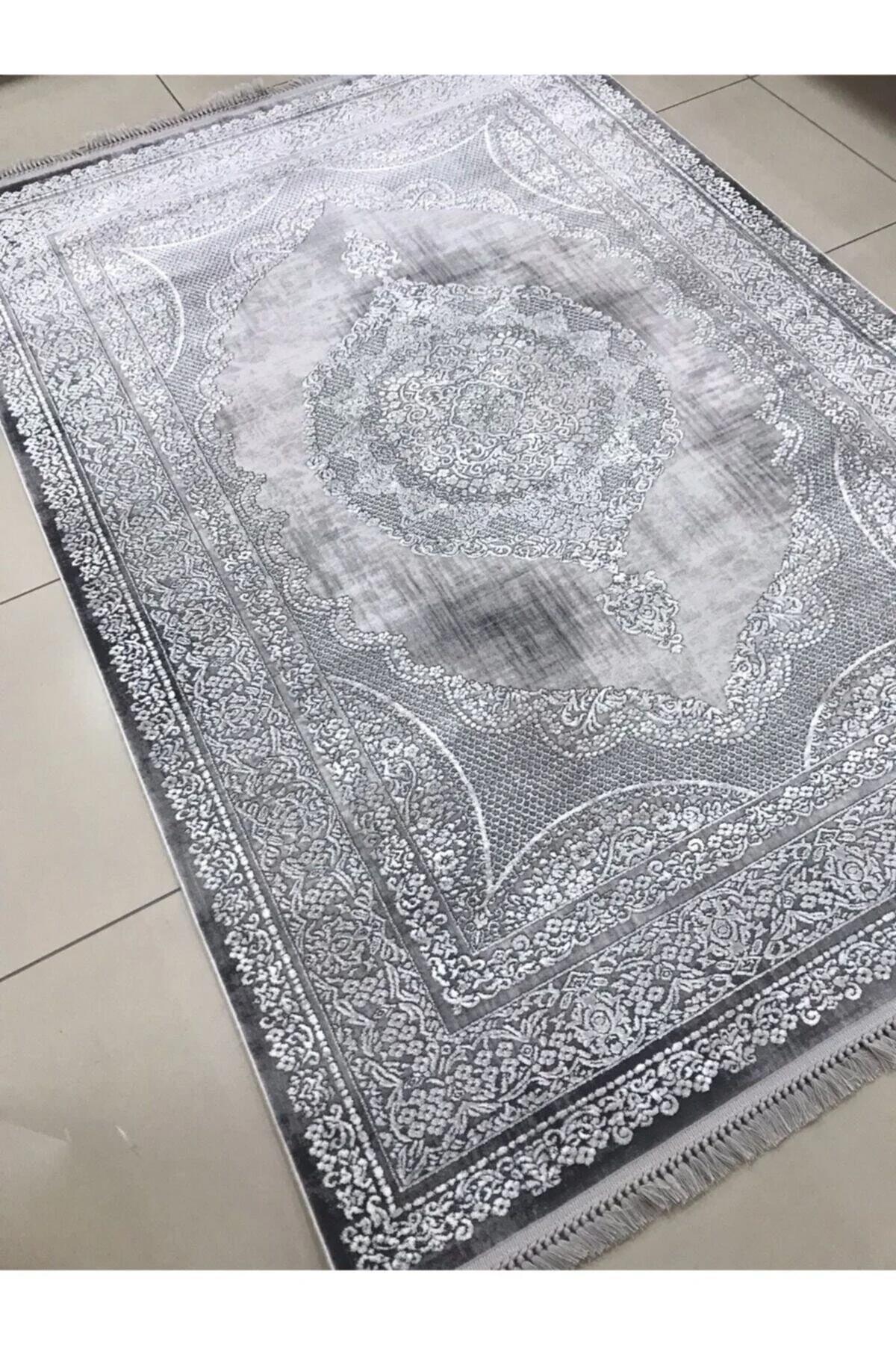 Padişah Santo 32840 Krem 10 mm Akrilik Yumuşak Yıkanabilir İnce Kaymaz Dikdörtgen Makine Dokuma Salon Halısı 180x350 cm