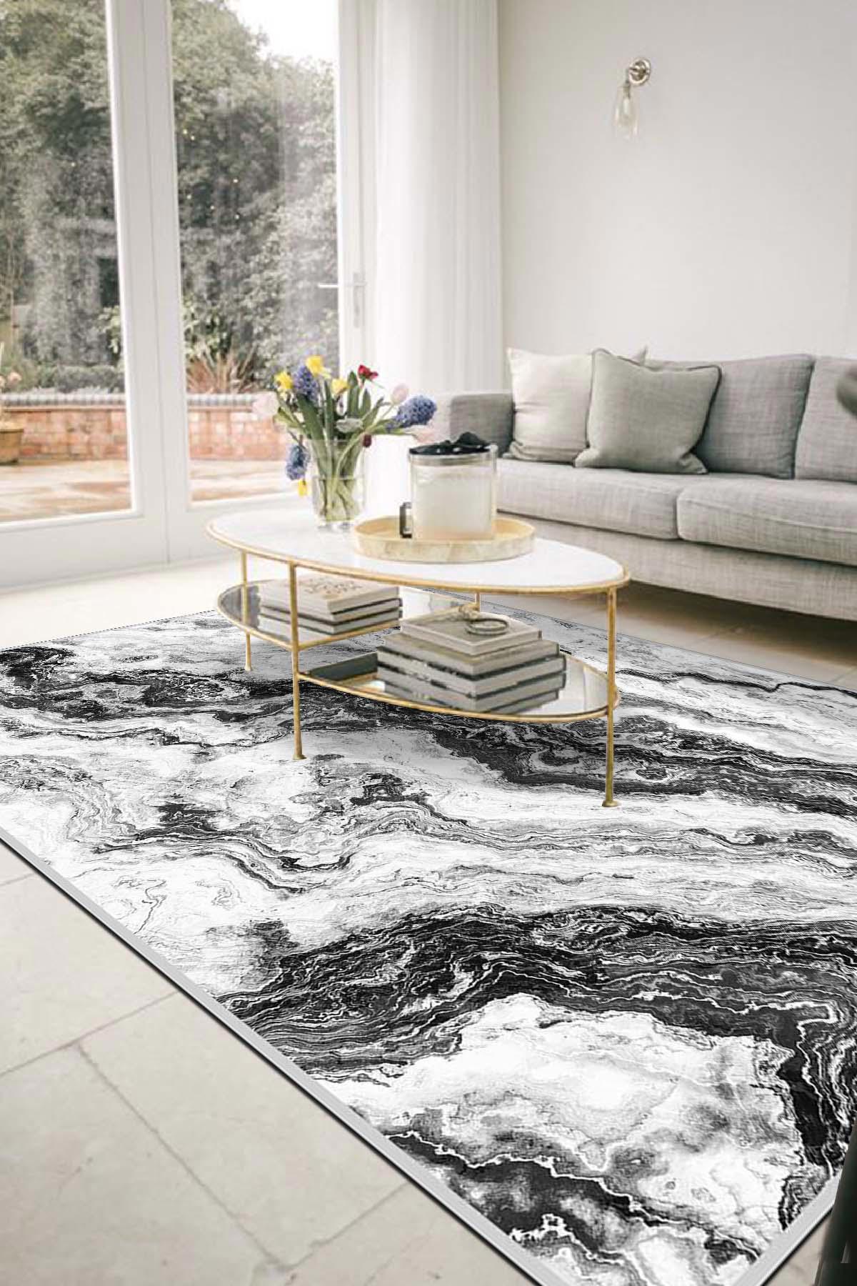 İlyaki Home Lidan Krem 0.8 mm Pamuk Antibakteriyel Yıkanabilir İnce Kaymaz Pamuk Taban Dikdörtgen Makine Dokuma Salon Halısı 180x280 cm