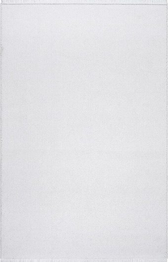 Sanat Halı Lora Plus 3744 Beyaz 7 mm Pamuk Antibakteriyel Yıkanabilir Kalın Kaymaz Lateks Taban Dikdörtgen Makine Dokuma Salon Halısı 200x290 cm
