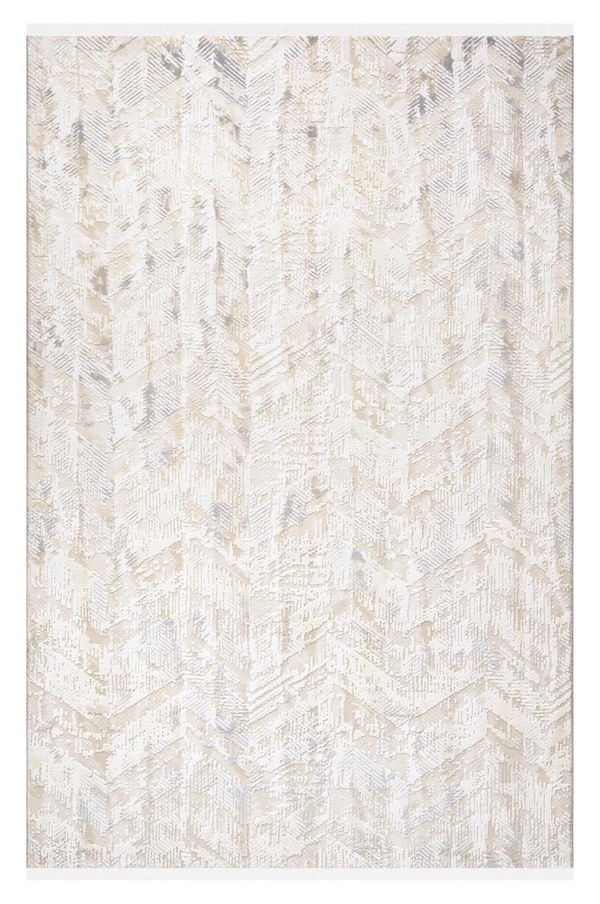 İpek Mekik Halı Sardes 6459A Vizon 11 mm Akrilik Yıkanabilir Orta Kaymaz Pamuk Taban Dikdörtgen Makine Dokuma Antre-Çocuk Odası-Salon-Yatak Odası Halısı 200x300 cm