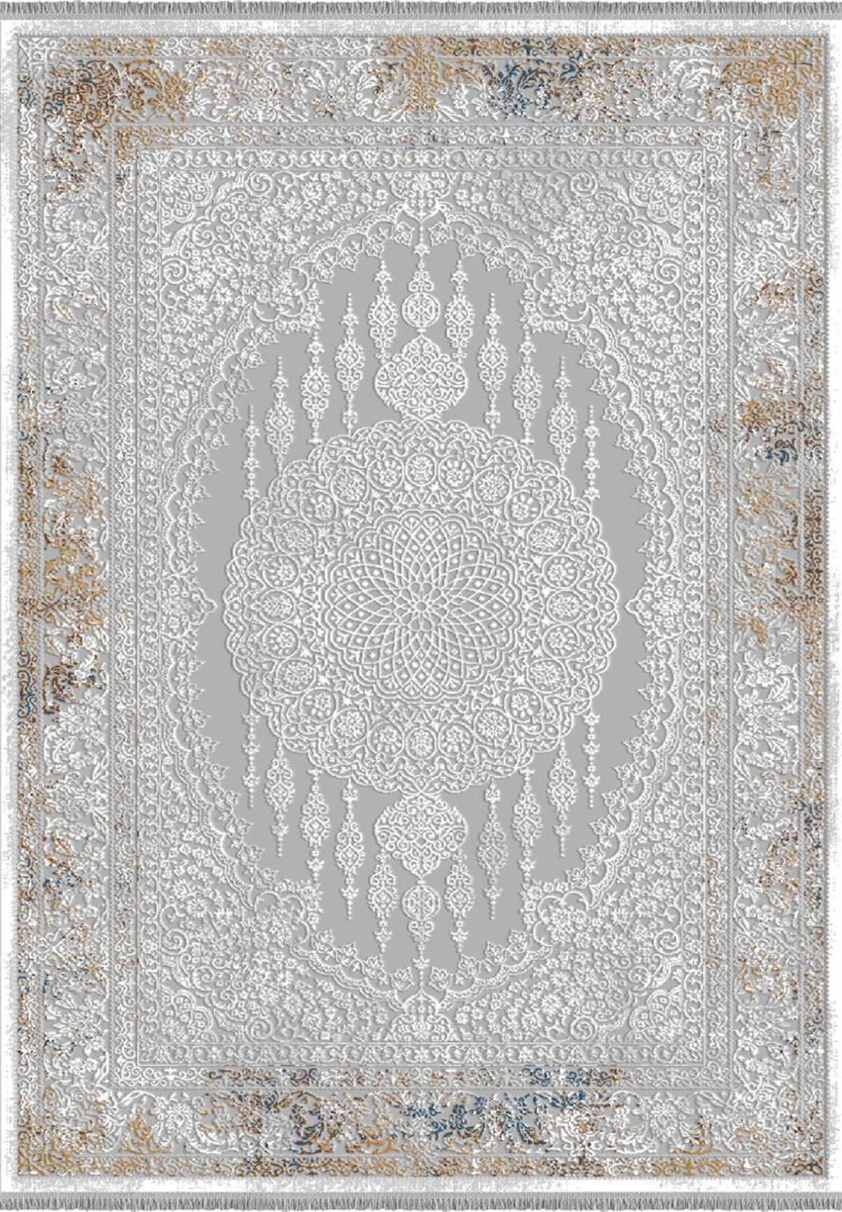 İpek Mekik Halı Erva 18118 Gri 8 mm Viskon Yıkanabilir Orta Kaymaz Jüt Taban Dikdörtgen Makine Dokuma Oturma Odası-Salon Halısı 80x300 cm
