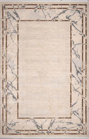 Kreasyon Halı Biblos 9314 Vizon Yıkanabilir Kalın Pamuk Taban Dikdörtgen Makine Dokuma Salon Halısı 180x180 cm