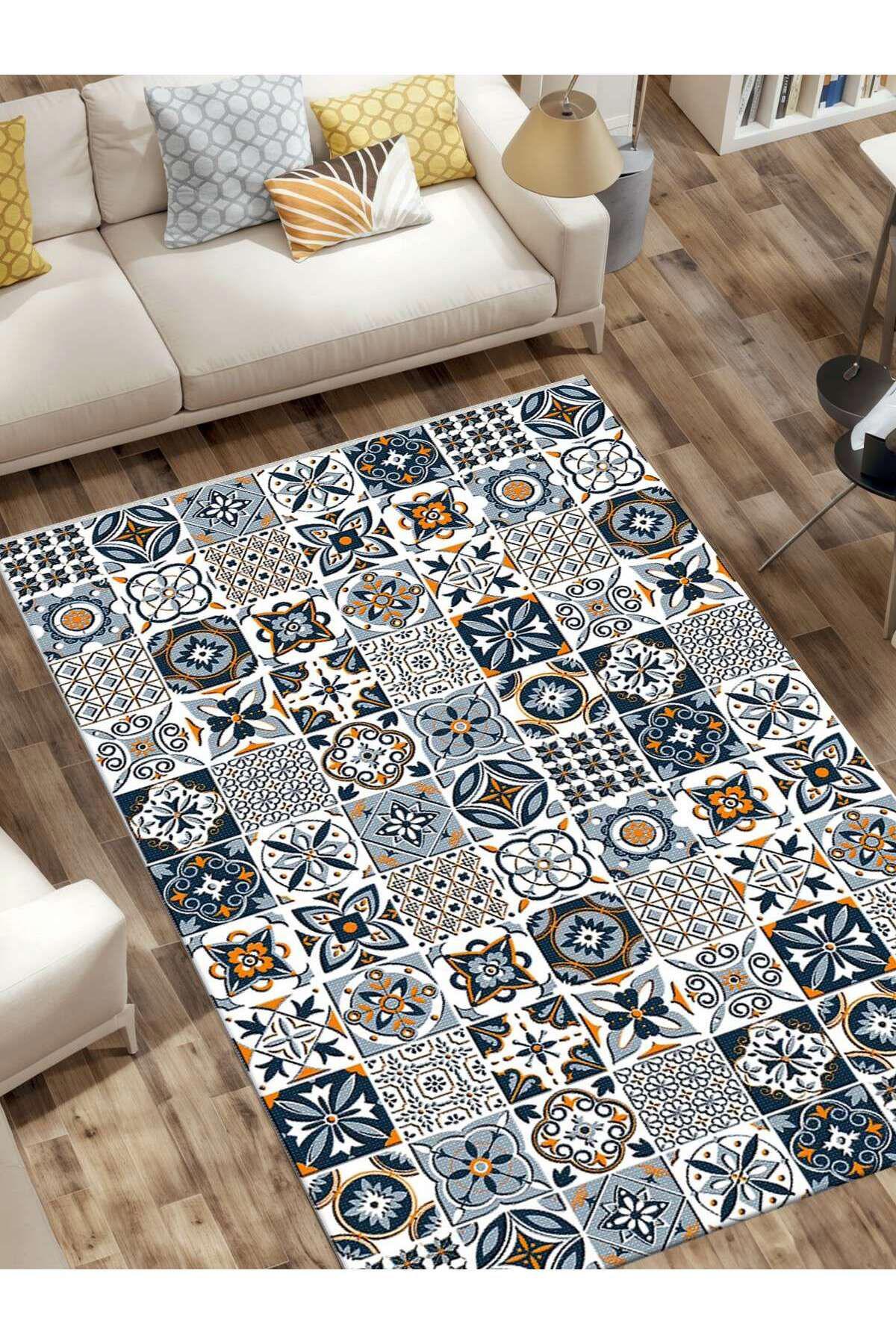İnspira Krem 12 mm Polyester Antibakteriyel-Leke Tutmaz-Toz Tutmaz Yıkanabilir Orta Kaymaz Dot Taban Dikdörtgen Makine Dokuma Oturma Odası-Salon Halısı 120x180 cm