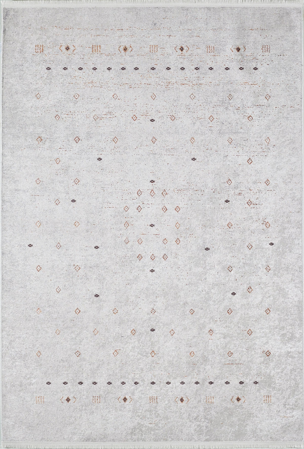 Halı Atölyesi HA527 Gri 5 mm Pamuk Toz Tutmaz Yıkanabilir İnce Kaymaz Dikdörtgen Makine Dokuma Salon Halısı 160x160 cm