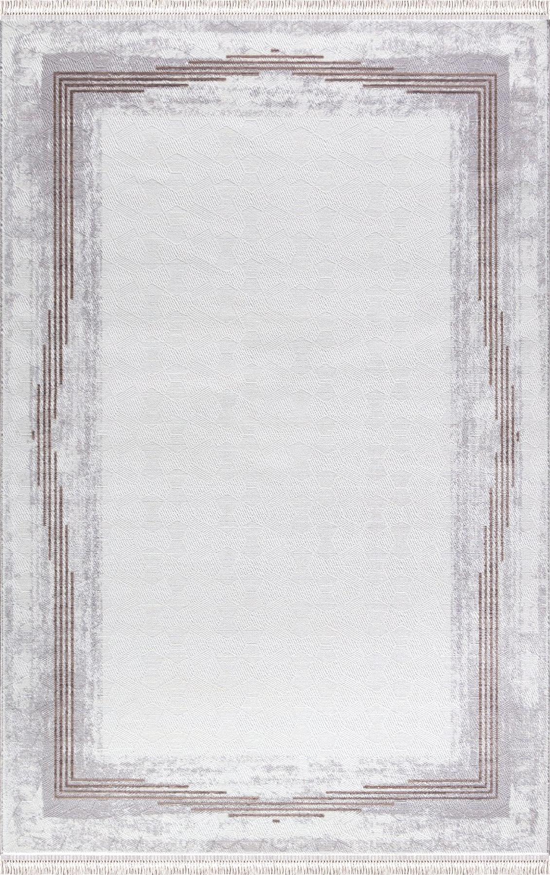Padişah Santo 60887 Krem 10 mm Akrilik Yıkanabilir İnce Dikdörtgen Makine Dokuma Salon Halısı 100x500 cm