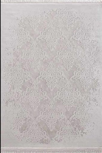 Flora Halı Ayşıl 6978B Krem 4 mm Akrilik-Bambu Silinebilir Yıkanabilir Dikdörtgen Makine Dokuma Salon Halısı 160x230 cm