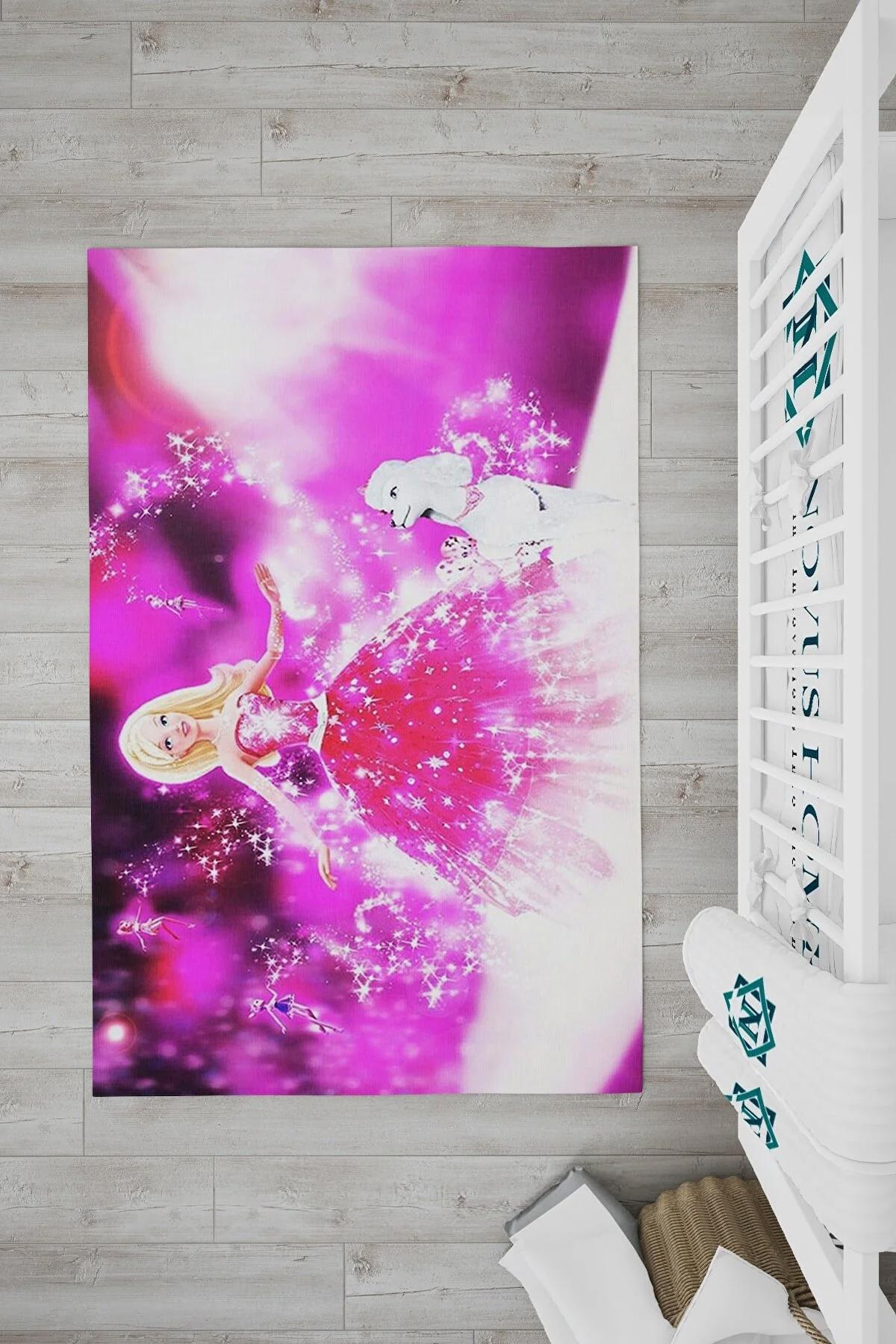Novus Home Verona Serisi Beyaz-Pembe 6 mm Polyester Antibakteriyel-Toz Tutmaz-Yalıtıma Yardımcı Yıkanabilir İnce Kaymaz Taban Dikdörtgen Makine Dokuma Çocuk Odası Halısı 133x190 cm