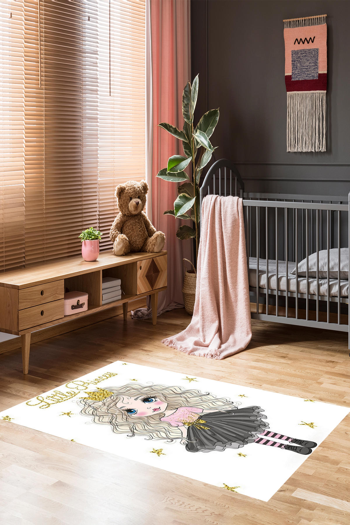 Homier Collection H-CK-10014A Krem 9 mm Pamuk Antibakteriyel Yıkanabilir Orta Kaymaz Taban Dikdörtgen Makine Dokuma Çocuk Odası Halısı 100x200 cm