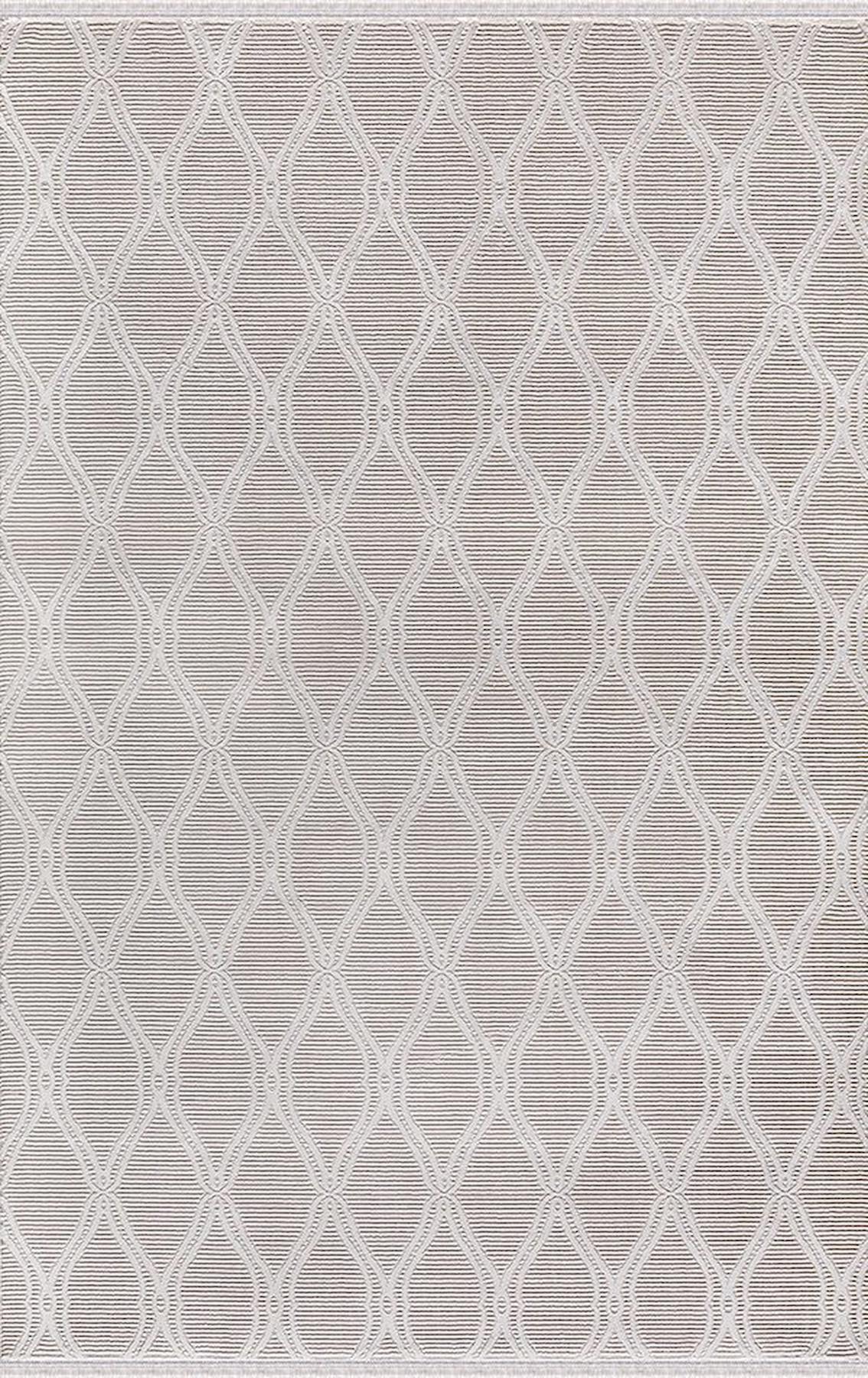Merinos Recycle 37406 Krem 12 mm Akrilik Antibakteriyel Yıkanabilir Kalın Jel Taban Dikdörtgen Makine Dokuma Salon Halısı 120x160 cm