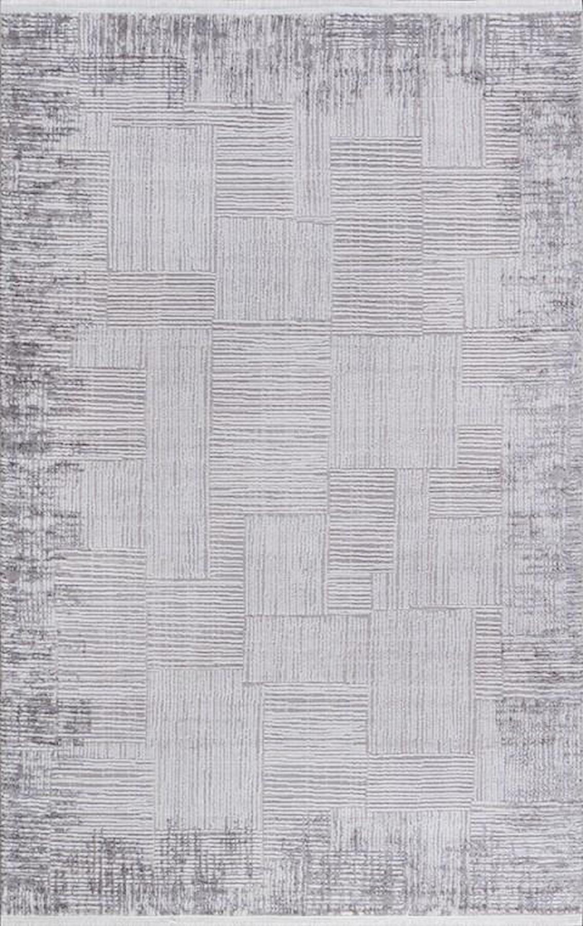 Merinos Diyez 64256 Gri 9 mm Akrilik Yıkanabilir İnce Kaymaz Dikdörtgen Makine Dokuma Salon Halısı 140x350 cm