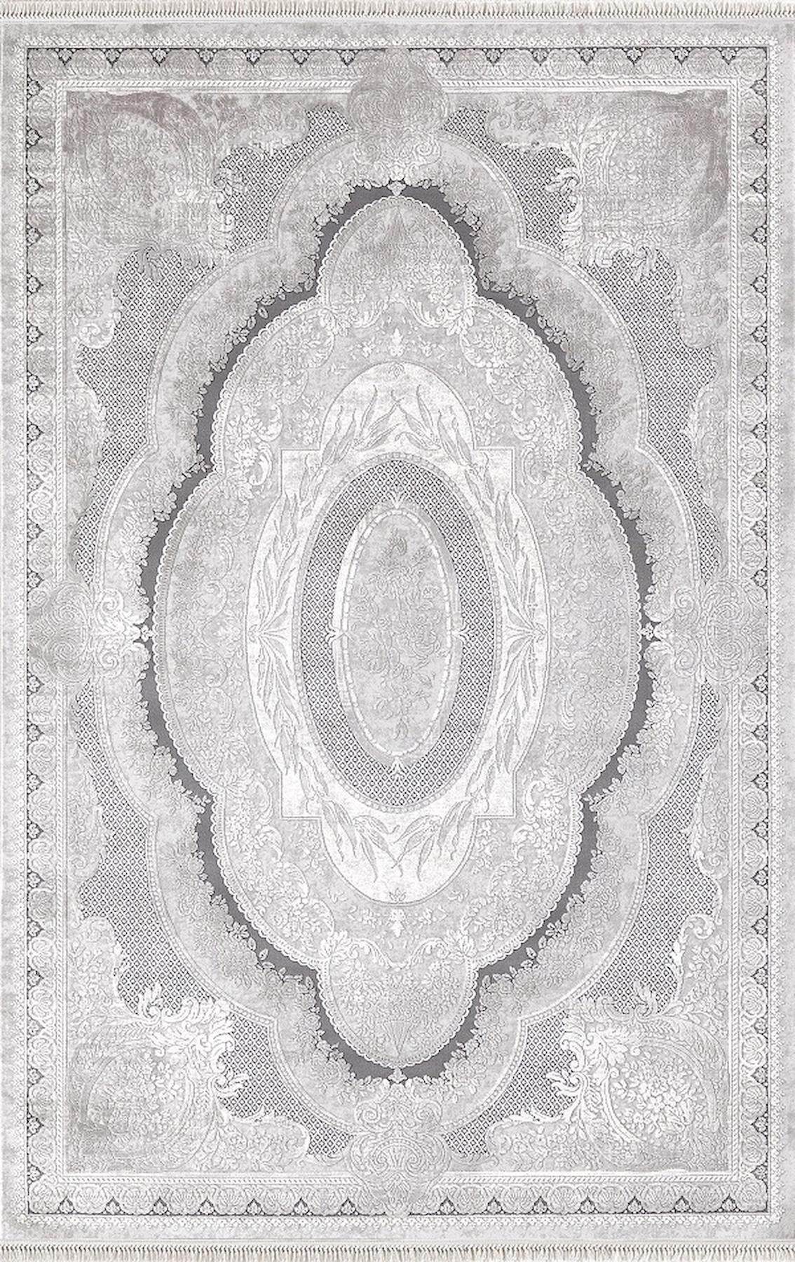 Merinos Rodin 19774 Gri 11 mm Akrilik Toz Tutmaz Yıkanabilir Kalın Kaymaz Dikdörtgen Makine Dokuma Salon Halısı 100x300 cm