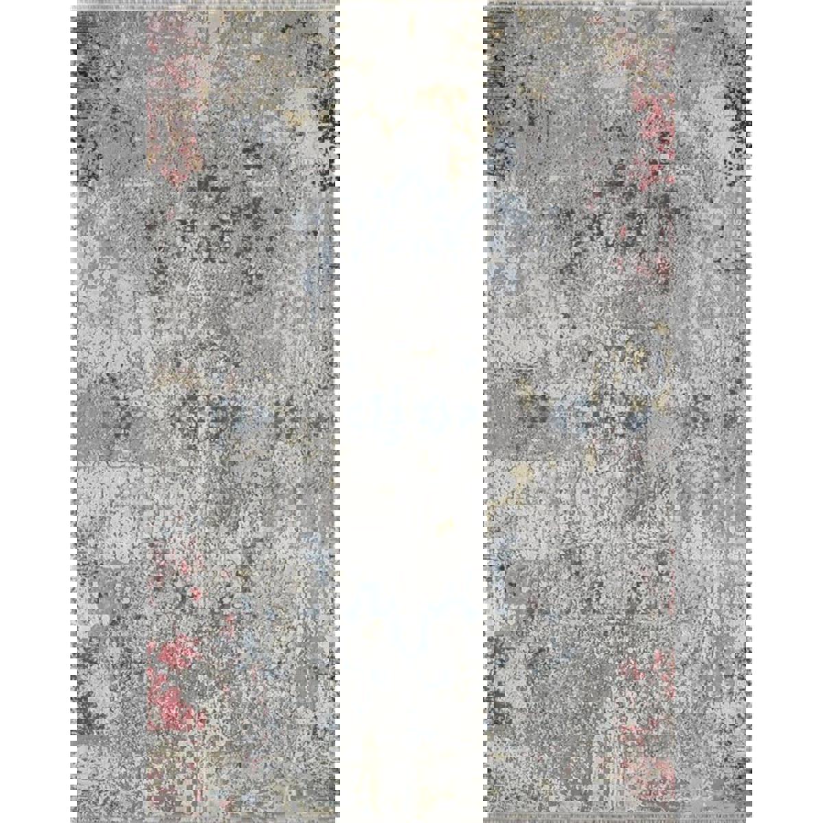 Artemis Halı 0834A Gri 8 mm Viskon Yıkanabilir İnce Kaymaz Jüt Taban Dikdörtgen Makine Dokuma Salon Halısı 120x180 cm