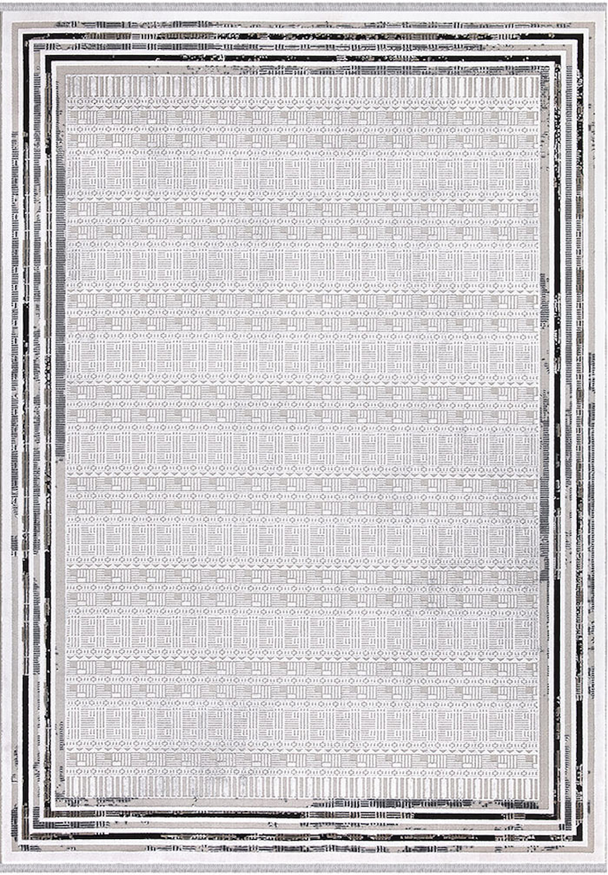 İpek Mekik Halı Roxanne 17189 Gri 8 mm Akrilik Yıkanabilir İnce Kaymaz Pamuk Taban Geometrik Dikdörtgen Makine Dokuma Antre-Çocuk Odası-Salon-Yatak Odası Halısı 80x150 cm