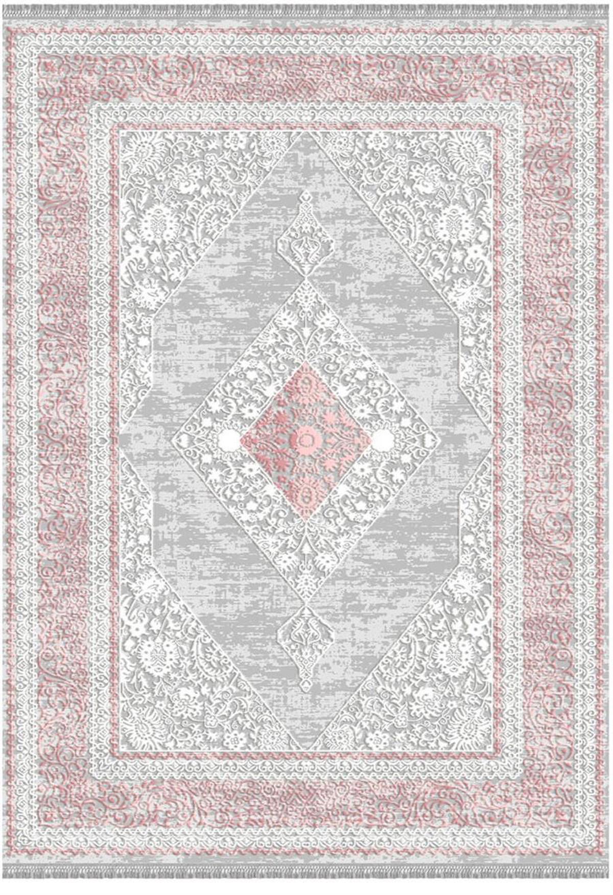 İpek Mekik Halı Blossom 13505 Gri 10 mm Bambu Yıkanabilir Orta Kaymaz Dikdörtgen Makine Dokuma Antre-Çocuk Odası-Salon-Yatak Odası Halısı 80x300 cm