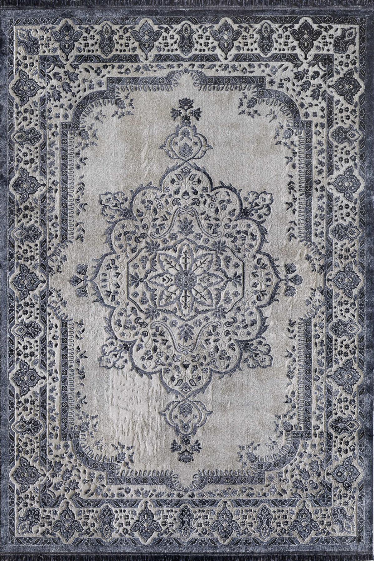 Pierre Cardin Magnifique MQ31J Gri 7 mm Akrilik Yumuşak Yıkanabilir İnce Kaymaz Dikdörtgen Makine Dokuma Salon Halısı 100x290 cm