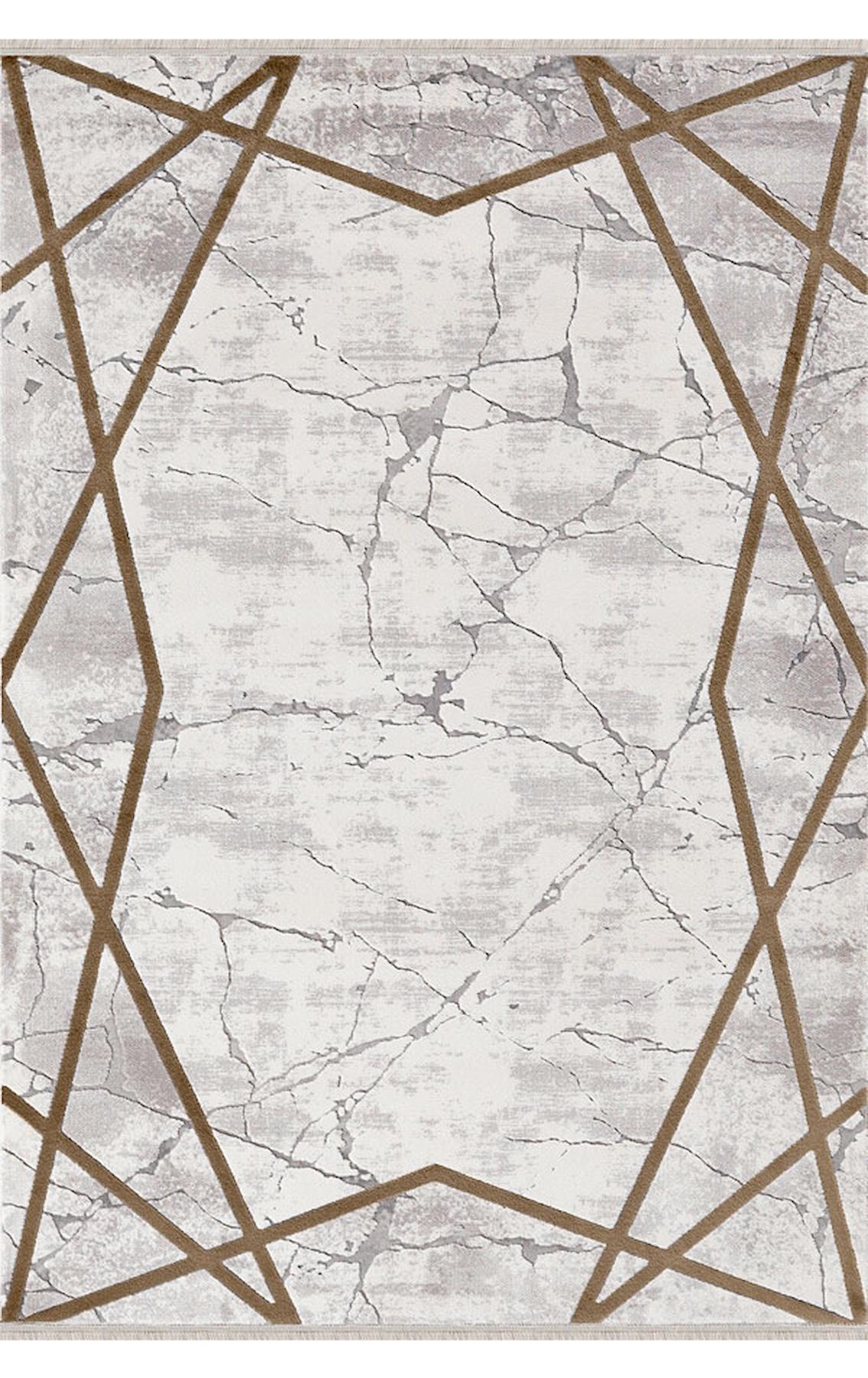 Merinos Therapy 33261 Kahverengi - Krem 12 mm Viskon Yumuşak Yıkanabilir Kalın Kaymaz Dot Taban Dikdörtgen Makine Dokuma Salon Halısı 80x150 cm