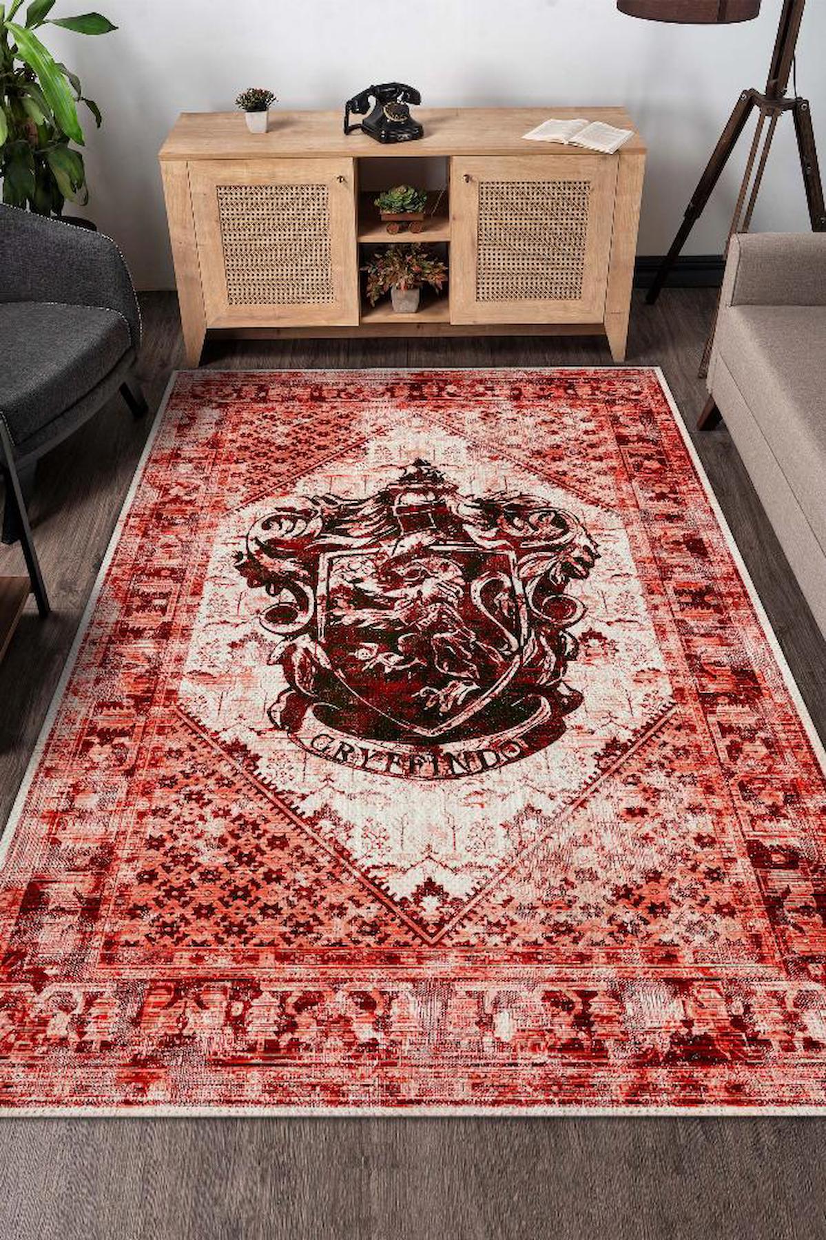 Homshtag Harry Potter Çok Renkli 4 mm Pamuk Antistatik Yıkanabilir İnce Kaymaz Dikdörtgen Makine Dokuma Genç Odası Halısı 160x230 cm