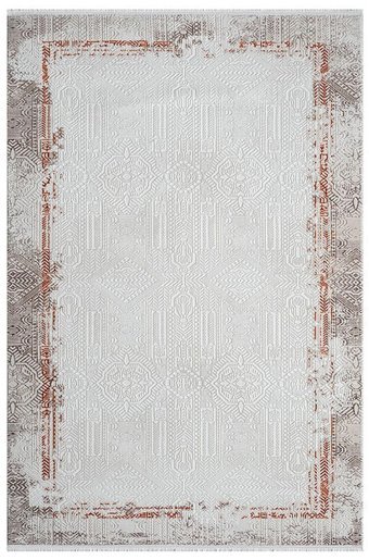 Kreasyon Halı MX005 Krem 8 mm Polyester Yıkanabilir Kalın Dikdörtgen Makine Dokuma Salon Halısı 125x200 cm