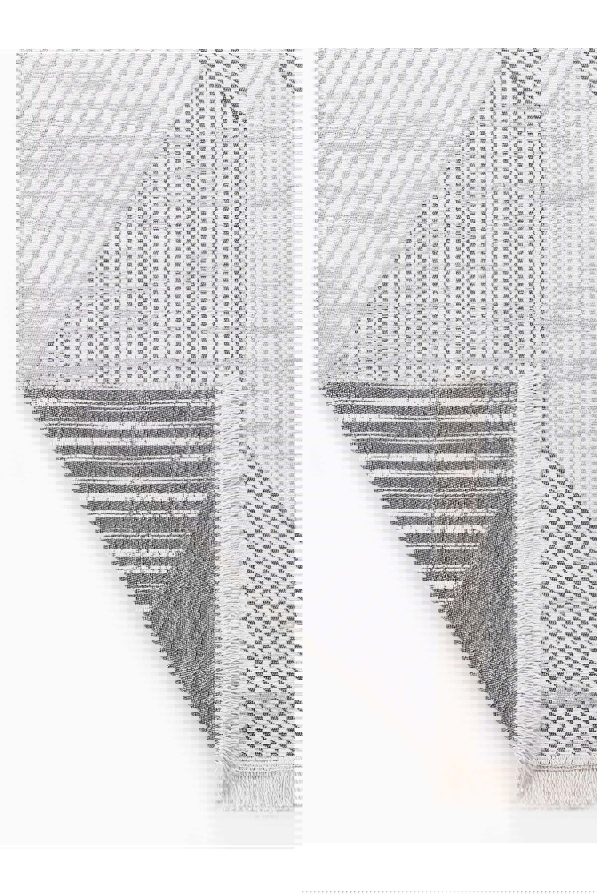 Macro Home Gri 8 mm Polipropilen Yıkanabilir Orta Pamuk Taban Dikdörtgen Makine Dokuma Salon Halısı 120x180 cm