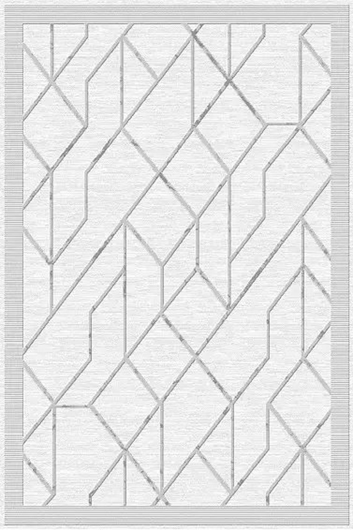 Kreasyon Halı Universal A0301 Krem Yıkanabilir Kalın Pamuk Taban Dikdörtgen Makine Dokuma Salon Halısı 160x230 cm