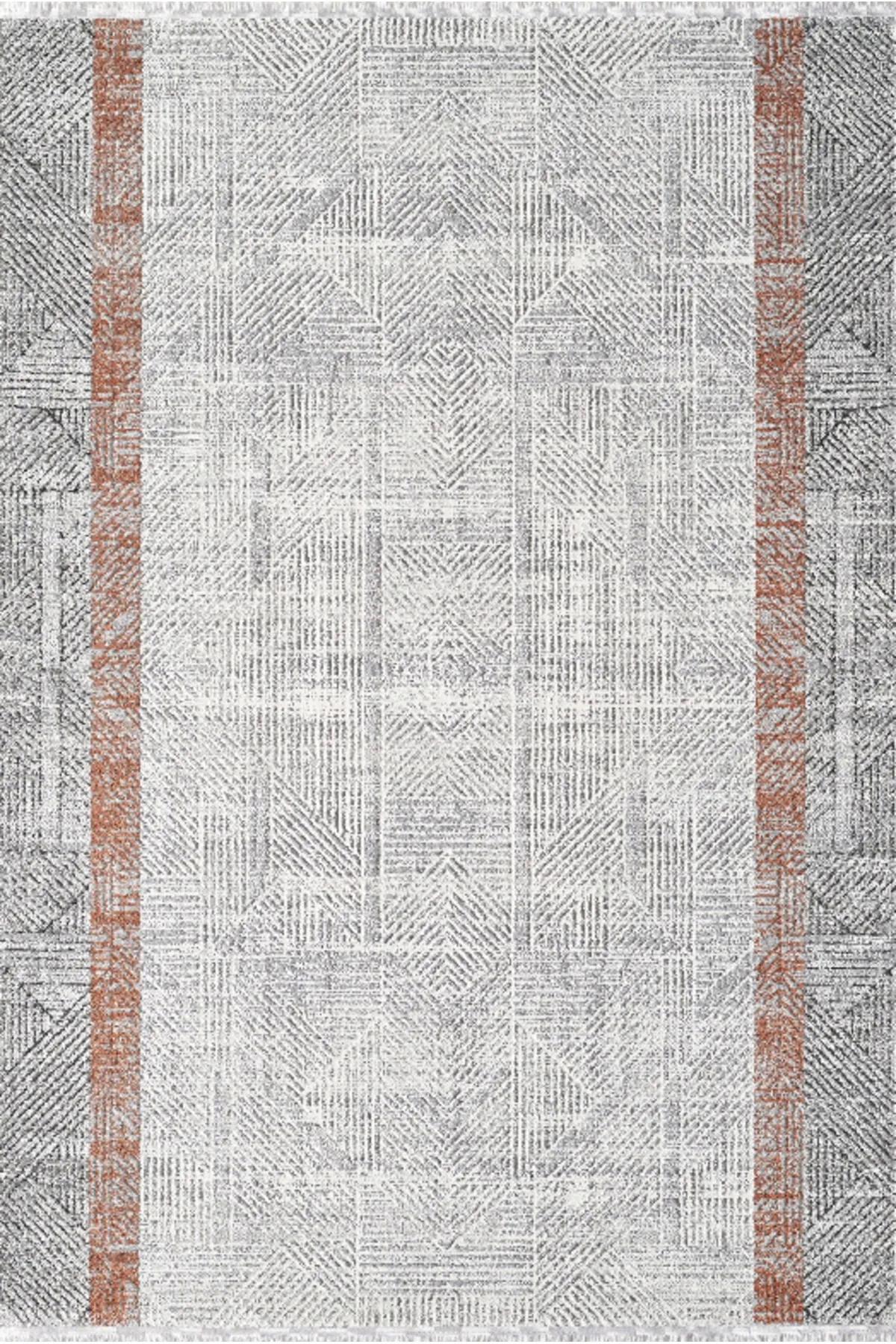 Atlas Halı Seeven Day VV01A Gri 10 mm Akrilik Yıkanabilir İnce Kaymaz Jüt Taban Dikdörtgen Makine Dokuma Salon Halısı 160x230 cm