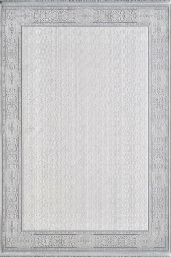 Royal Halı Mystic QM04A Beyaz-Gri 6 mm Viskon Antibakteriyel Yıkanabilir Kalın Kaymaz Lateks Taban Dikdörtgen Makine Dokuma Salon Halısı 133x190 cm